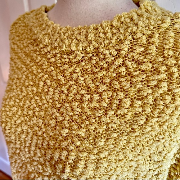 Cherish Yellow Popcorn Sweater Size Small Oversized Fit - Picture 3 of 5